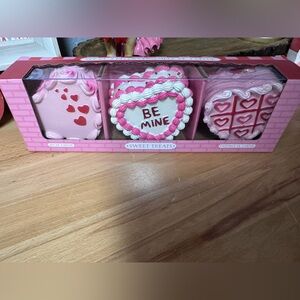 Valentines Sweet Treats Heart-Shaped Cake Trio NEW
